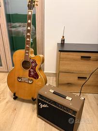 Chitarra acustica ephiphone e amplificatore