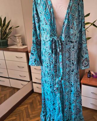 Vestito indiano Boho 100% seta NUOVO