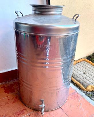 Fusto inox per olio 100 L – acciaio inox con tappo