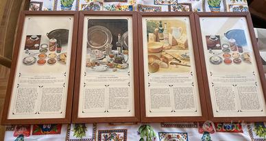 set di 4 quadri a tema cucina 