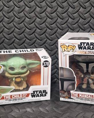 Coppia Funko Pop Star Wars Child e Mandalorian