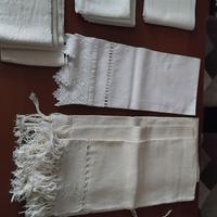 Asciugamani lino cotone, con ricami a mano