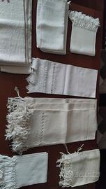 Asciugamani lino cotone, con ricami a mano