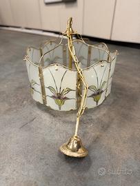 Lampadario ottone e vetro
