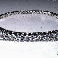 BRACCIALE TENNIS ORO 18kt. CON ZAFFIRI NATURALI