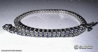 BRACCIALE TENNIS ORO 18kt. CON ZAFFIRI NATURALI