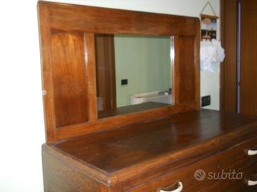 comò/cassettiera con specchiera anni '50