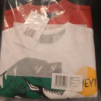 maglietta per bambini con una stampa di dinosauro 