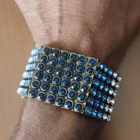 Bracciale vintage con pietre blu e bianche 