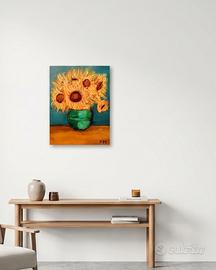 Quadro moderno "Girasoli" - Olio su Tela 30x40 cm