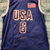 Maglia Team USA autografata Lebron James COA 