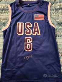 Maglia Team USA autografata Lebron James COA 