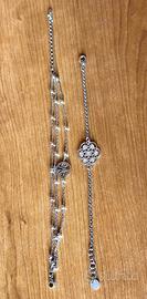 set 2 bracciali donna argentati