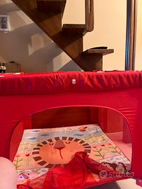 Box CHICCO/lettino da campeggio rosso  come nuovo