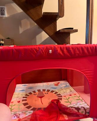 Box CHICCO/lettino da campeggio rosso  come nuovo