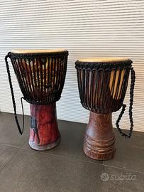 Coppia bonghi africani in legno.