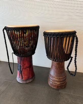 Coppia bonghi africani in legno.