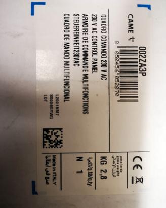 Centrale di comando portone a battente came