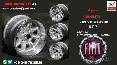 Cerchi Minilite 7x13 ET-7 pcd 4x98 Fiat