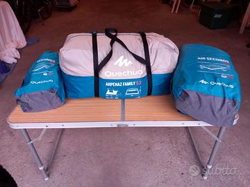 Set da campeggio o tenda più materassi e pompa