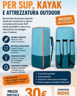 zaino per supe e kayak 