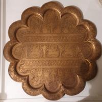 Vassoio orientale in ottone vintage