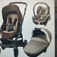 Culla, fasciatoio, seggiolone, passeggino, trio e