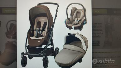 Culla, fasciatoio, seggiolone, passeggino, trio e