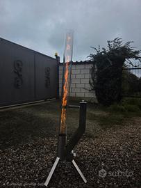 stufa a pellet a razzo per esterno 