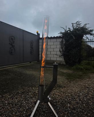 stufa a pellet a razzo per esterno 