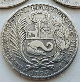 Moneta Argento  1 Sol 1895 (Rara)