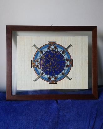 Quadro tela papiro egiziano cornice legno e vetro