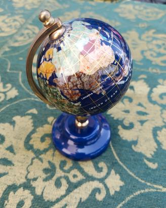 Mappamondo vintage in Lapislazzuli e Pietre Dure