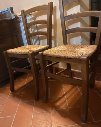 Sedie  “paesana “nuove in legno e paglia chiara