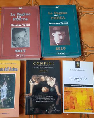 Lotto di 5 libri di poesia