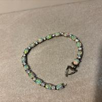 bracciale tennis argento 925 con opali naturali