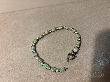 bracciale tennis argento 925 con opali naturali
