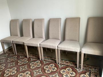 sei sedie da pranzo  imbottite