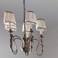 Lampadario antiquariato in ottone e putti