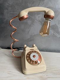 Lampada telefono colore avorio/rame