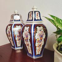 Coppia vasi porcellana B&G con coperchio