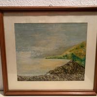 Quadro paesaggio mare con cornice
