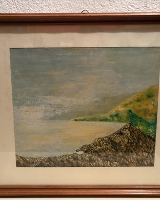 Quadro paesaggio mare con cornice