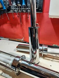 Lampadario neon colore acciaio lucido 