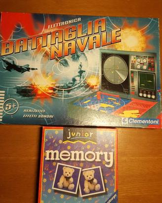 Giochi da tavolo "Battaglia navale" e "memory"