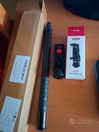 Bastone selfie carbonio  + supporto in metallo 