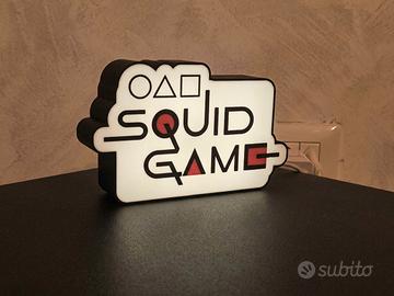 Lampada Led  Scritta Squid Game insegna Lightbox