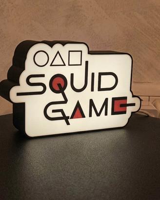 Lampada Led  Scritta Squid Game insegna Lightbox