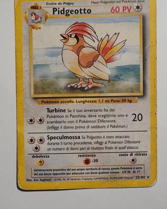 Carta Pokemon Pidgeotto Prima Edizione Ita 22/102