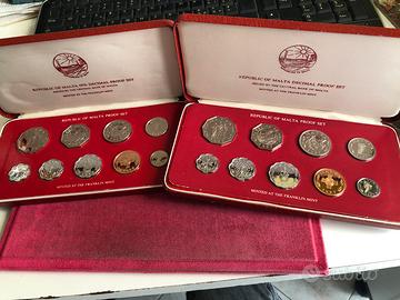 Monete Malta 1976-1977 Proof in confezione